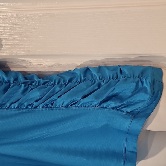 Athleta Birdie Polo Shirt 426902 Blue Ruched Athletic Top Size S EUC - Picture 2 of 8